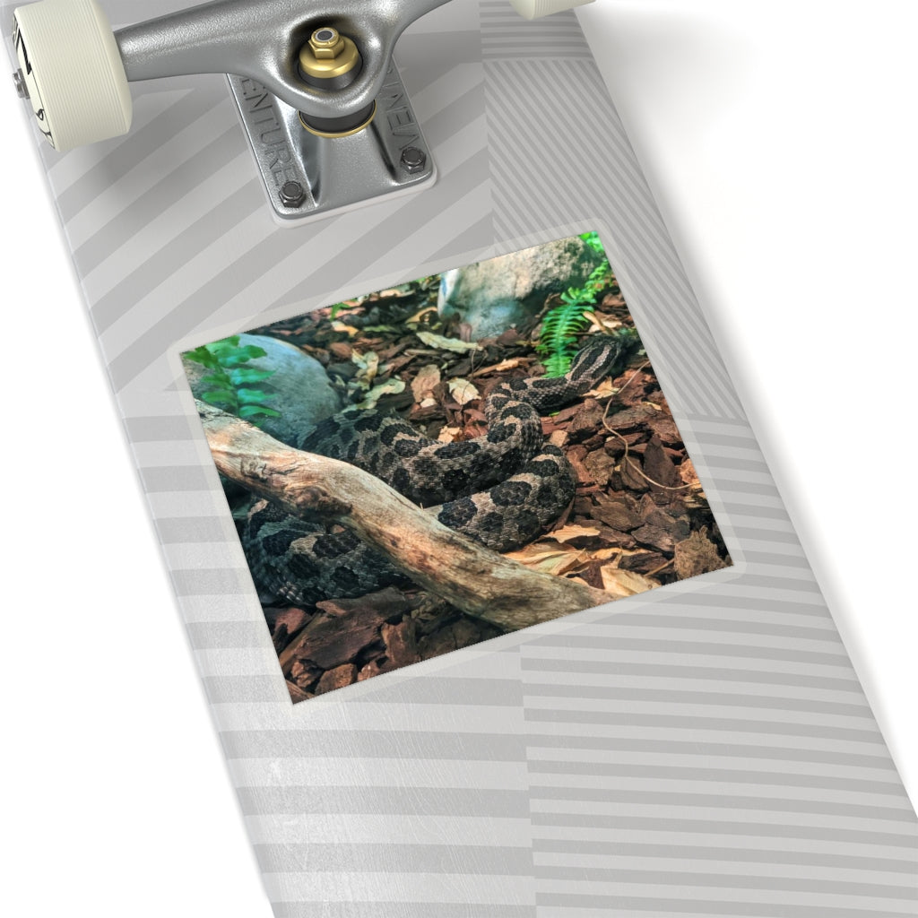 Brown Black Snake Kiss-Cut Stickers showcasing intricate design and flexible application.