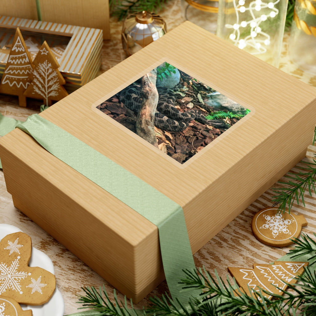 Brown Black Snake Kiss-Cut Stickers showcasing intricate design and flexible application.