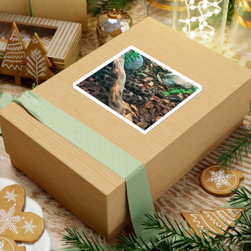 Brown Black Snake Kiss-Cut Stickers showcasing intricate design and flexible application.