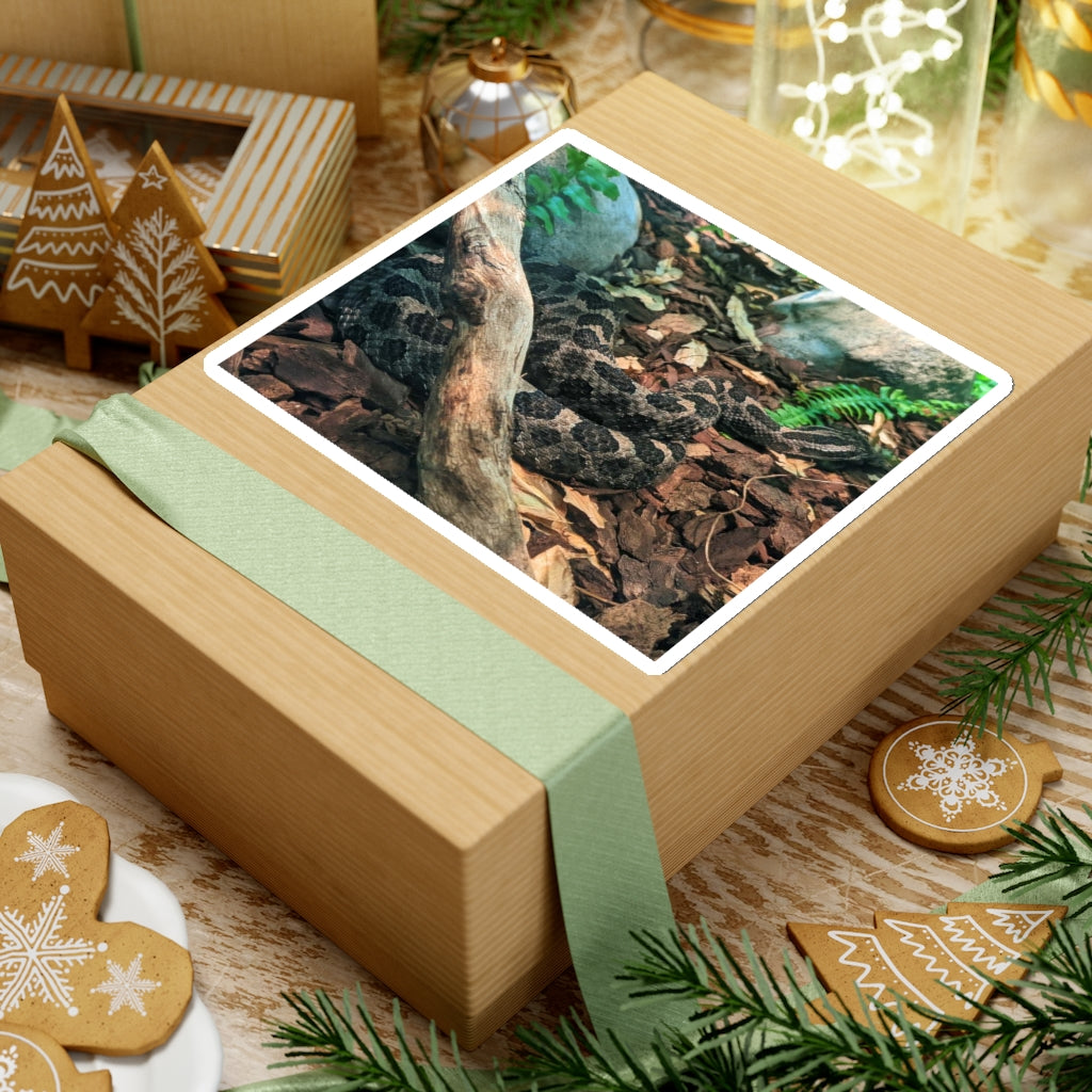 Brown Black Snake Kiss-Cut Stickers showcasing intricate design and flexible application.