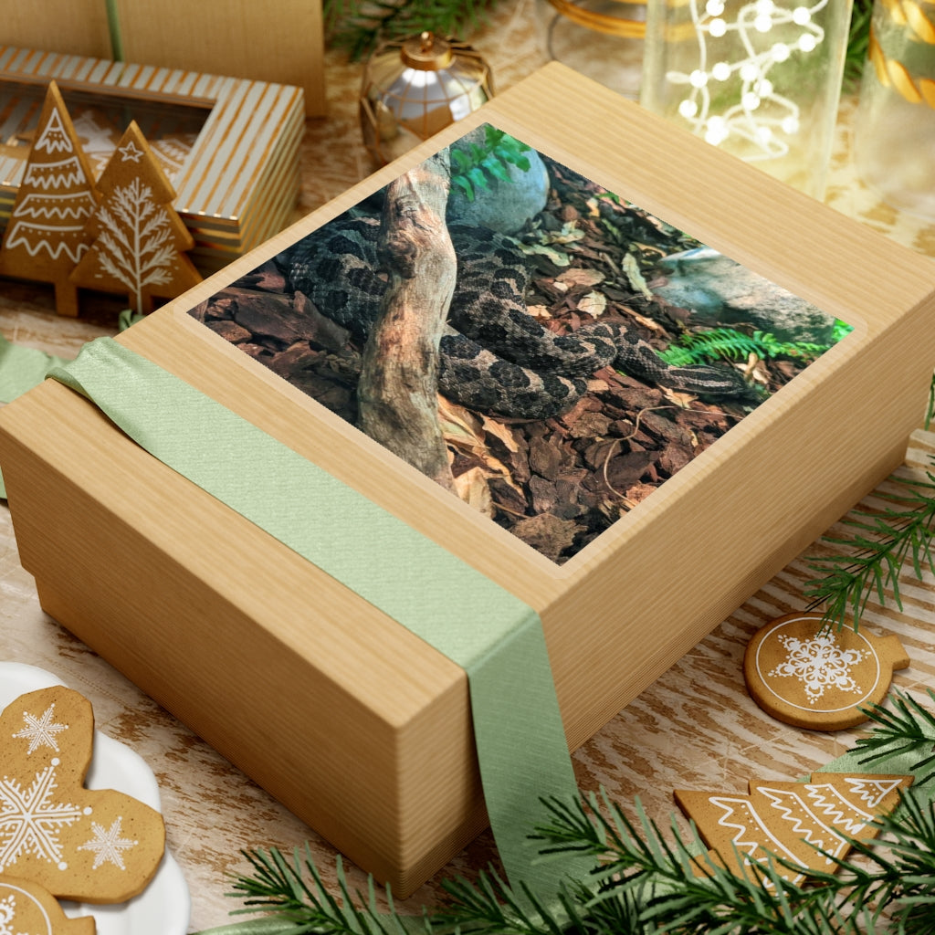 Brown Black Snake Kiss-Cut Stickers showcasing intricate design and flexible application.