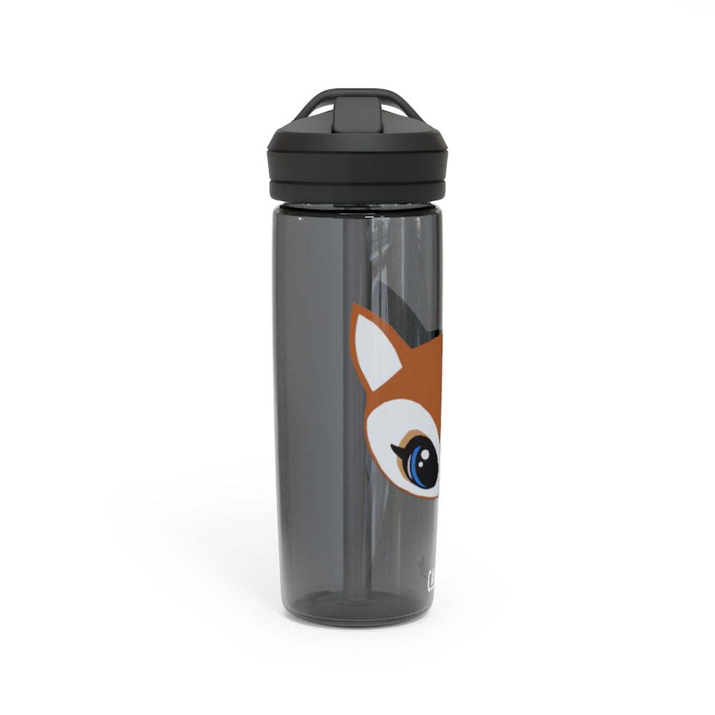 Brown Deer Head CamelBak Eddy® Water Bottle in 20oz and 25oz sizes, showcasing its unique design and durable construction.