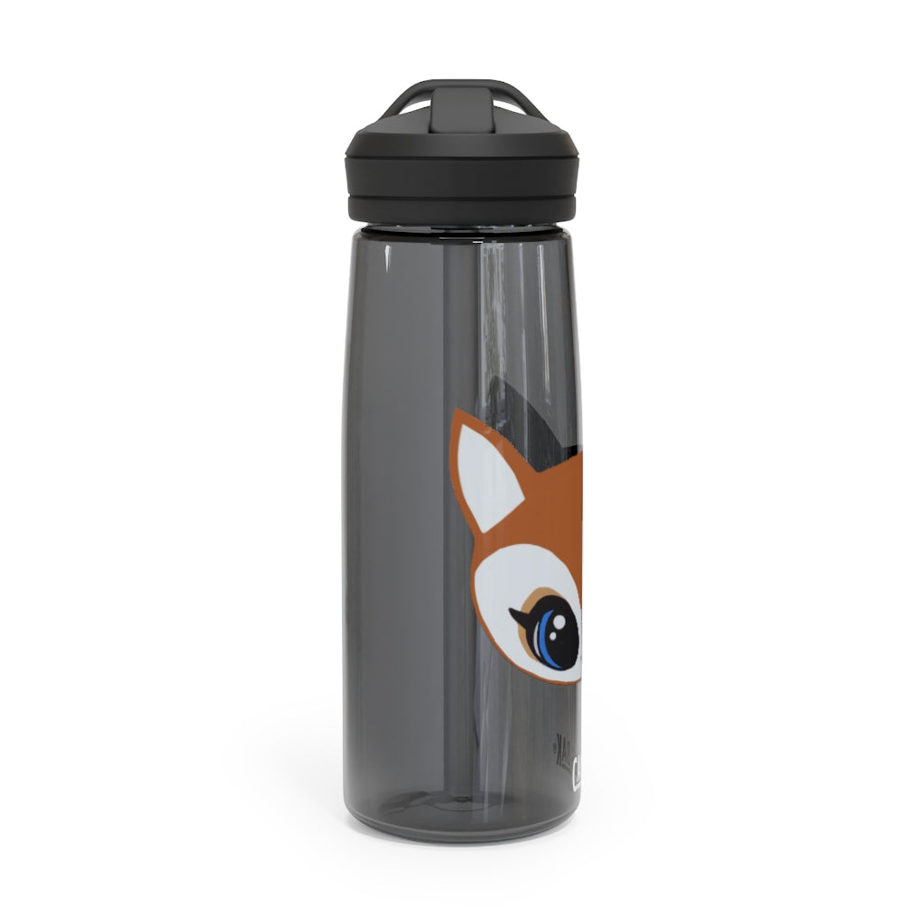 Brown Deer Head CamelBak Eddy® Water Bottle in 20oz and 25oz sizes, showcasing its unique design and durable construction.