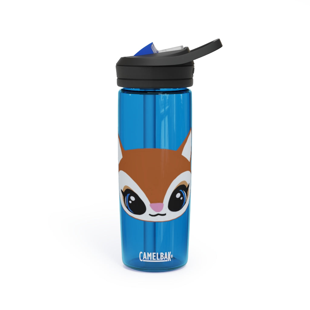 Brown Deer Head CamelBak Eddy® Water Bottle in 20oz and 25oz sizes, showcasing its unique design and durable construction.