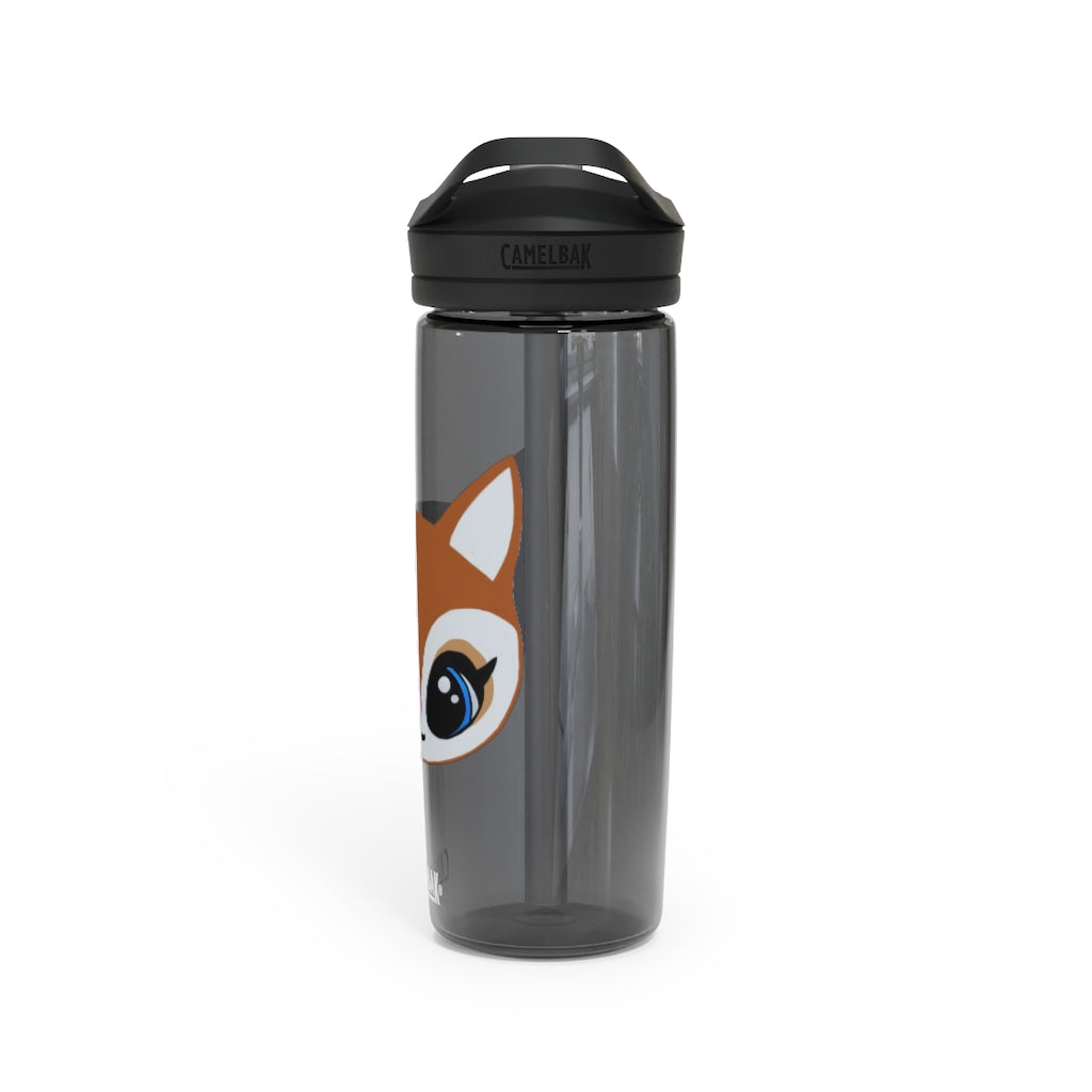 Brown Deer Head CamelBak Eddy® Water Bottle in 20oz and 25oz sizes, showcasing its unique design and durable construction.