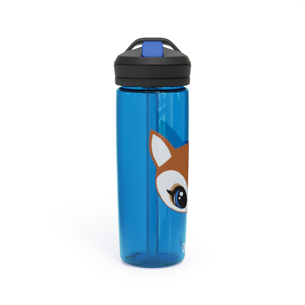Brown Deer Head CamelBak Eddy® Water Bottle in 20oz and 25oz sizes, showcasing its unique design and durable construction.