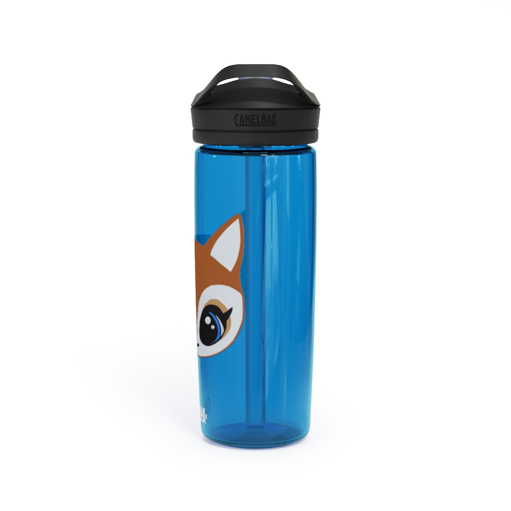 Brown Deer Head CamelBak Eddy® Water Bottle in 20oz and 25oz sizes, showcasing its unique design and durable construction.