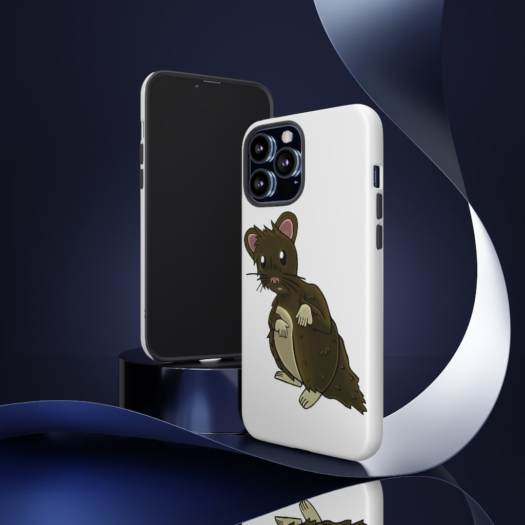 Brown Hamster Tough Case showcasing a cute hamster design with a durable dual-layer structure for smartphone protection.
