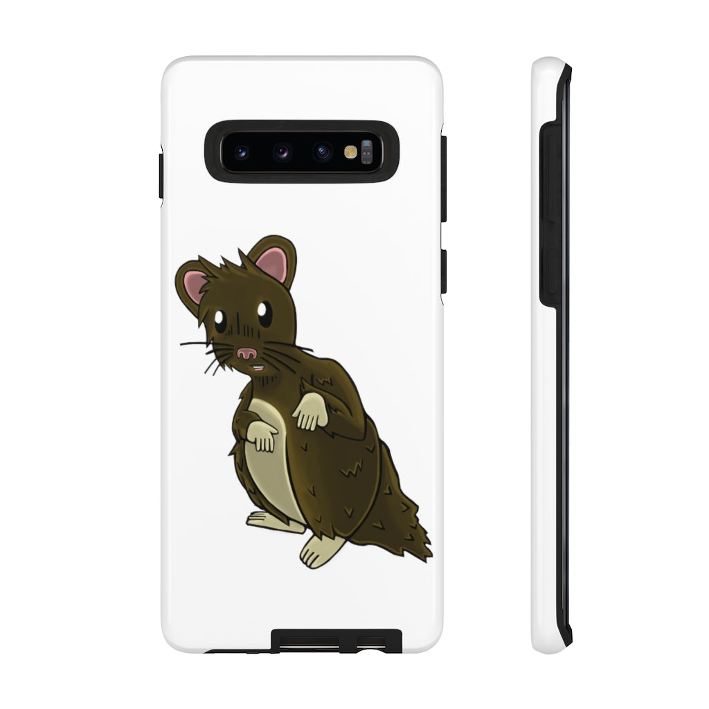 Brown Hamster Tough Case showcasing a cute hamster design with a durable dual-layer structure for smartphone protection.