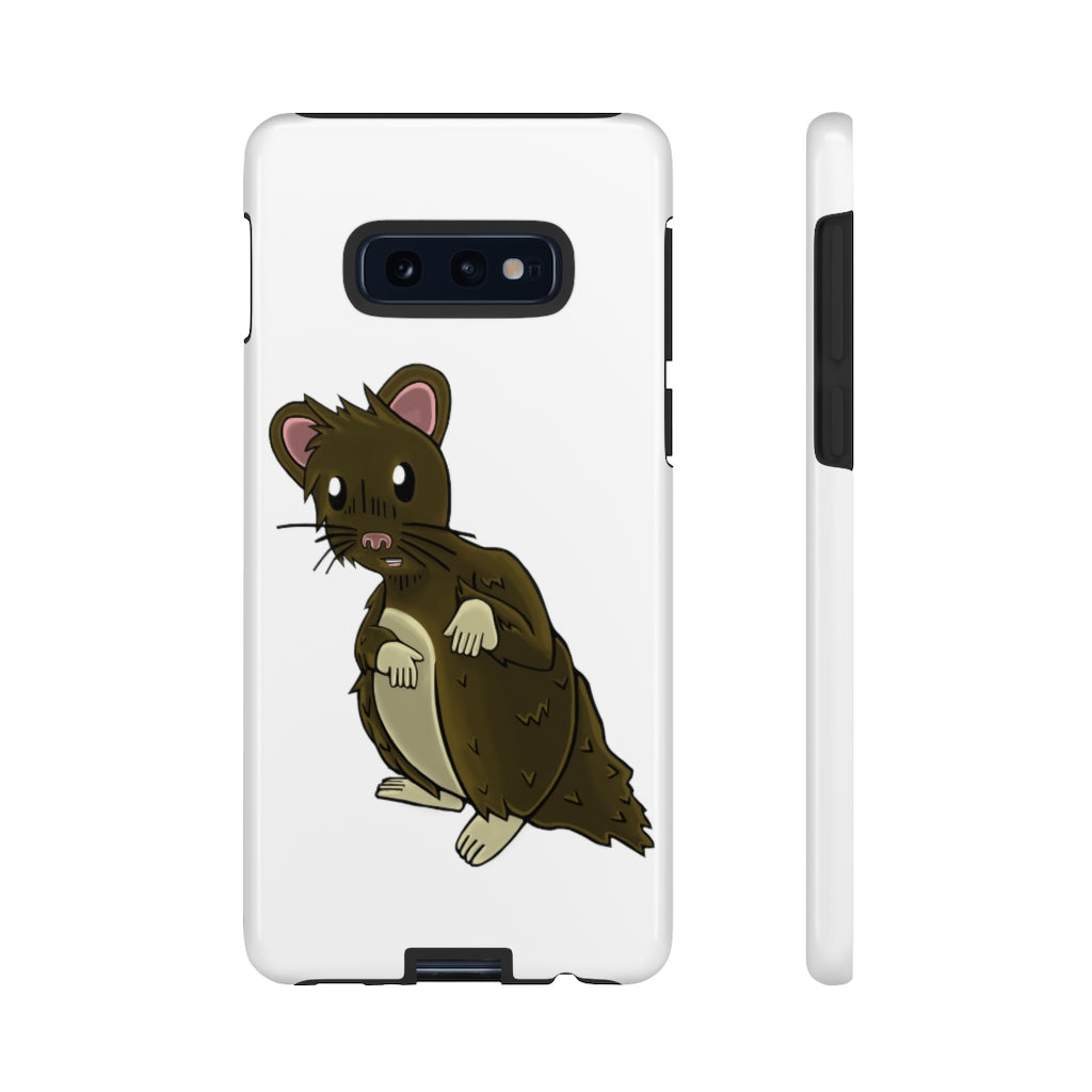 Brown Hamster Tough Case showcasing a cute hamster design with a durable dual-layer structure for smartphone protection.