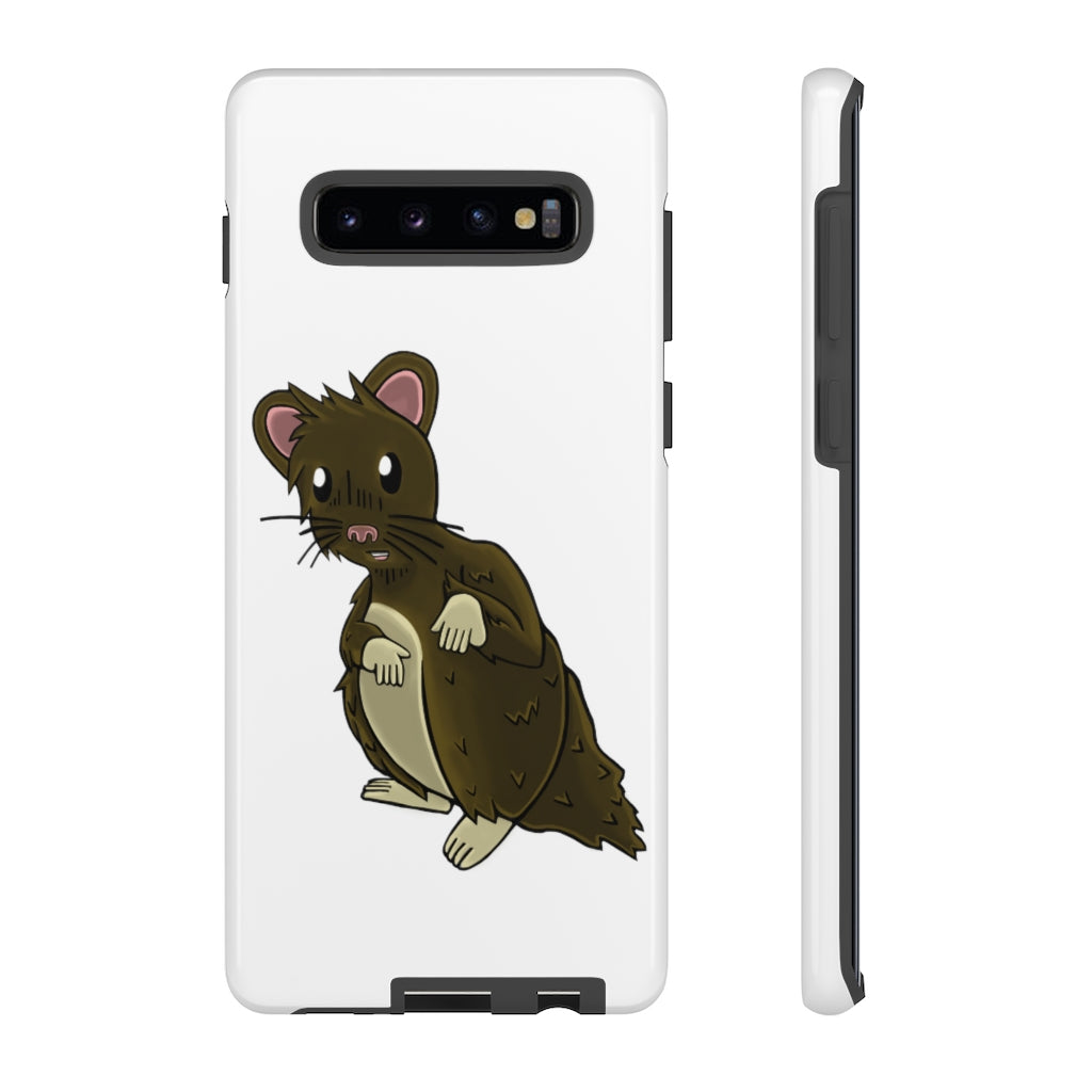 Brown Hamster Tough Case showcasing a cute hamster design with a durable dual-layer structure for smartphone protection.