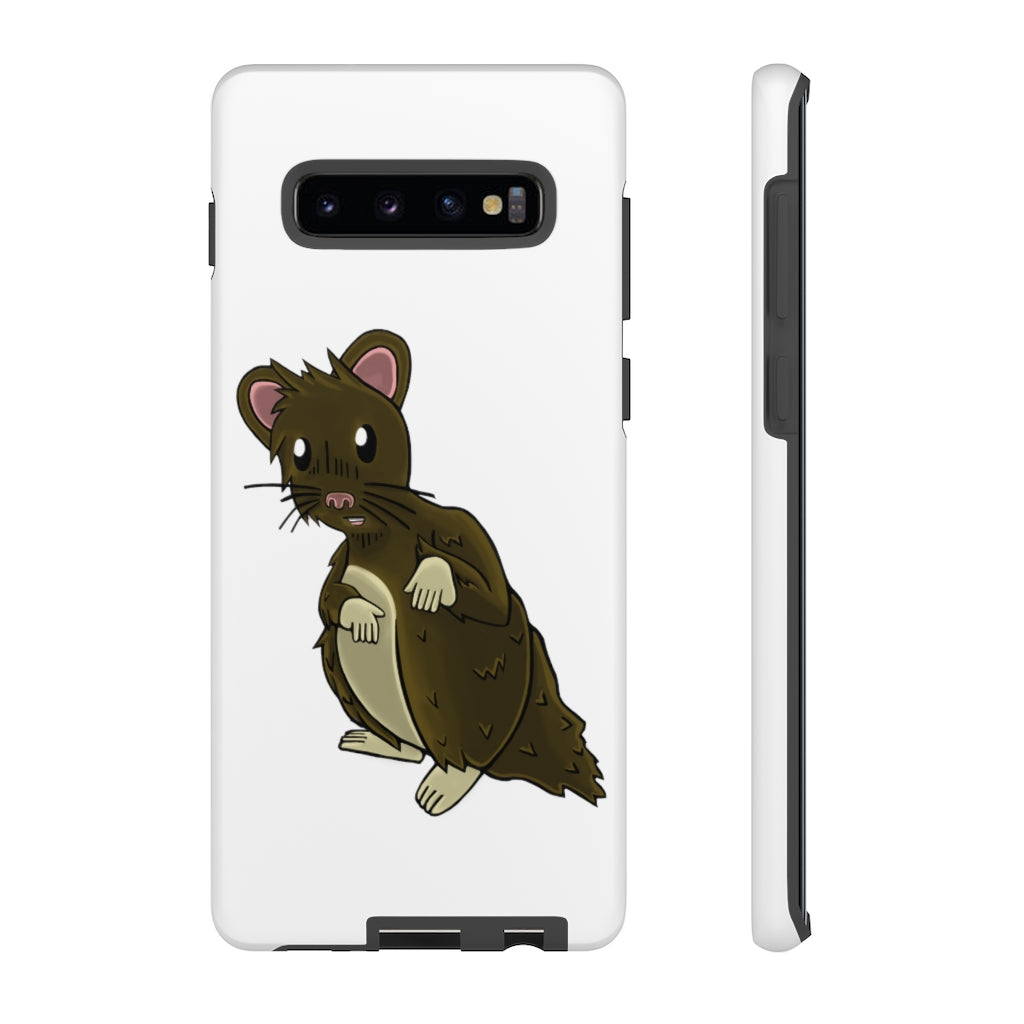 Brown Hamster Tough Case showcasing a cute hamster design with a durable dual-layer structure for smartphone protection.