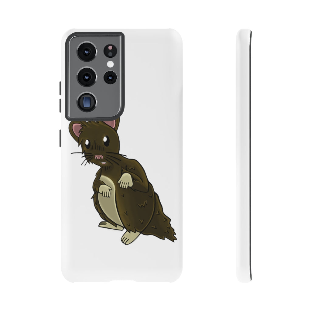 Brown Hamster Tough Case showcasing a cute hamster design with a durable dual-layer structure for smartphone protection.