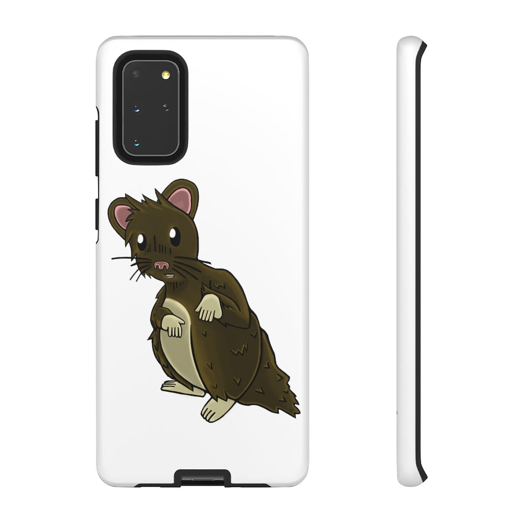 Brown Hamster Tough Case showcasing a cute hamster design with a durable dual-layer structure for smartphone protection.