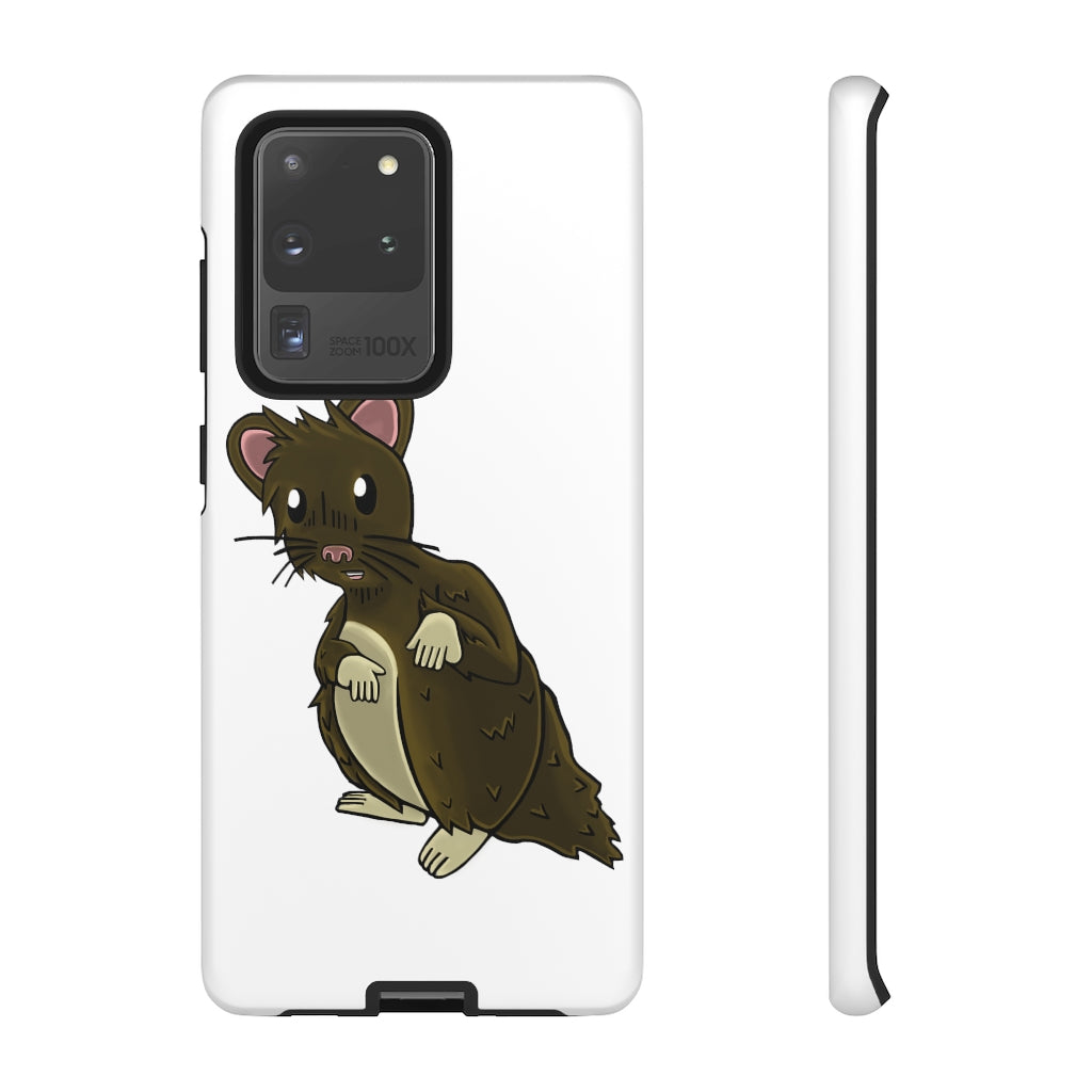 Brown Hamster Tough Case showcasing a cute hamster design with a durable dual-layer structure for smartphone protection.