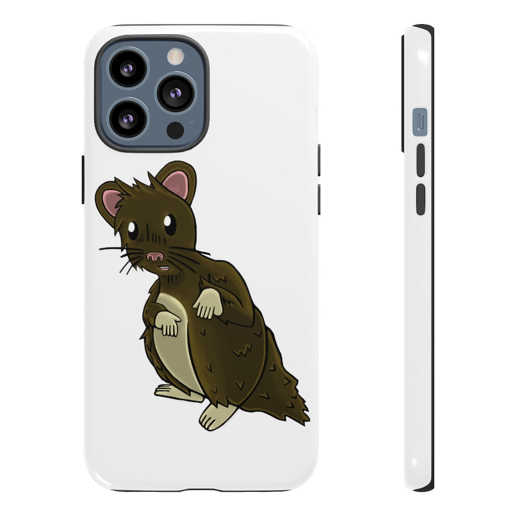 Brown Hamster Tough Case showcasing a cute hamster design with a durable dual-layer structure for smartphone protection.