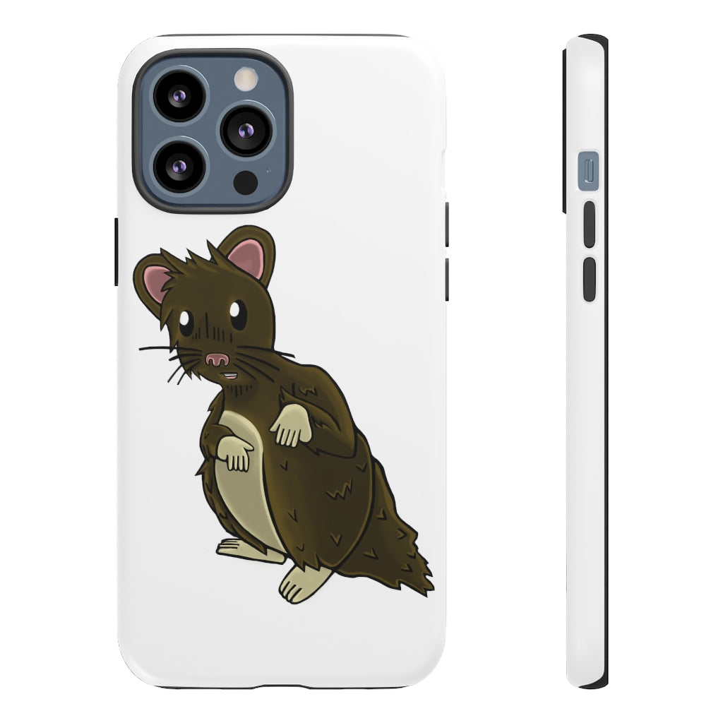 Brown Hamster Tough Case showcasing a cute hamster design with a durable dual-layer structure for smartphone protection.