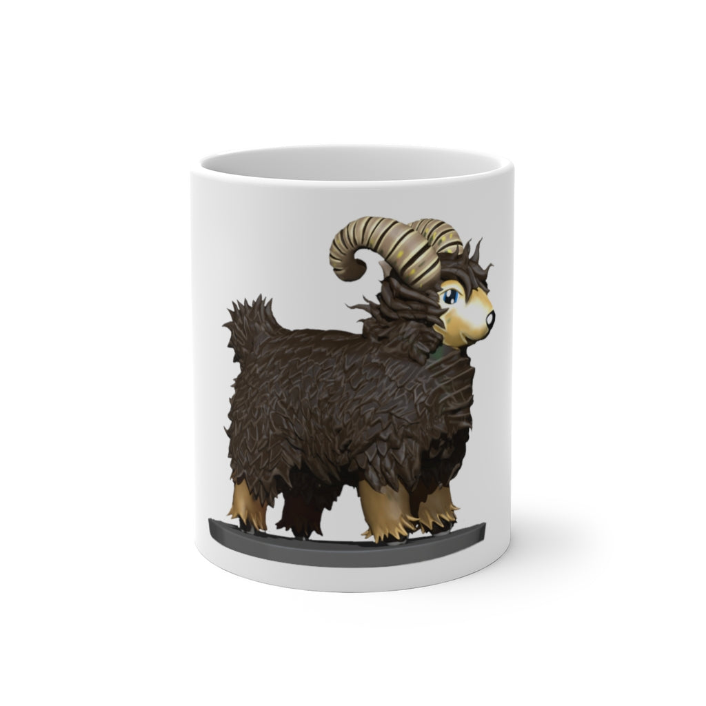 Brown Sheep Color Changing Mug showcasing its unique color-changing feature with a warm beverage inside.