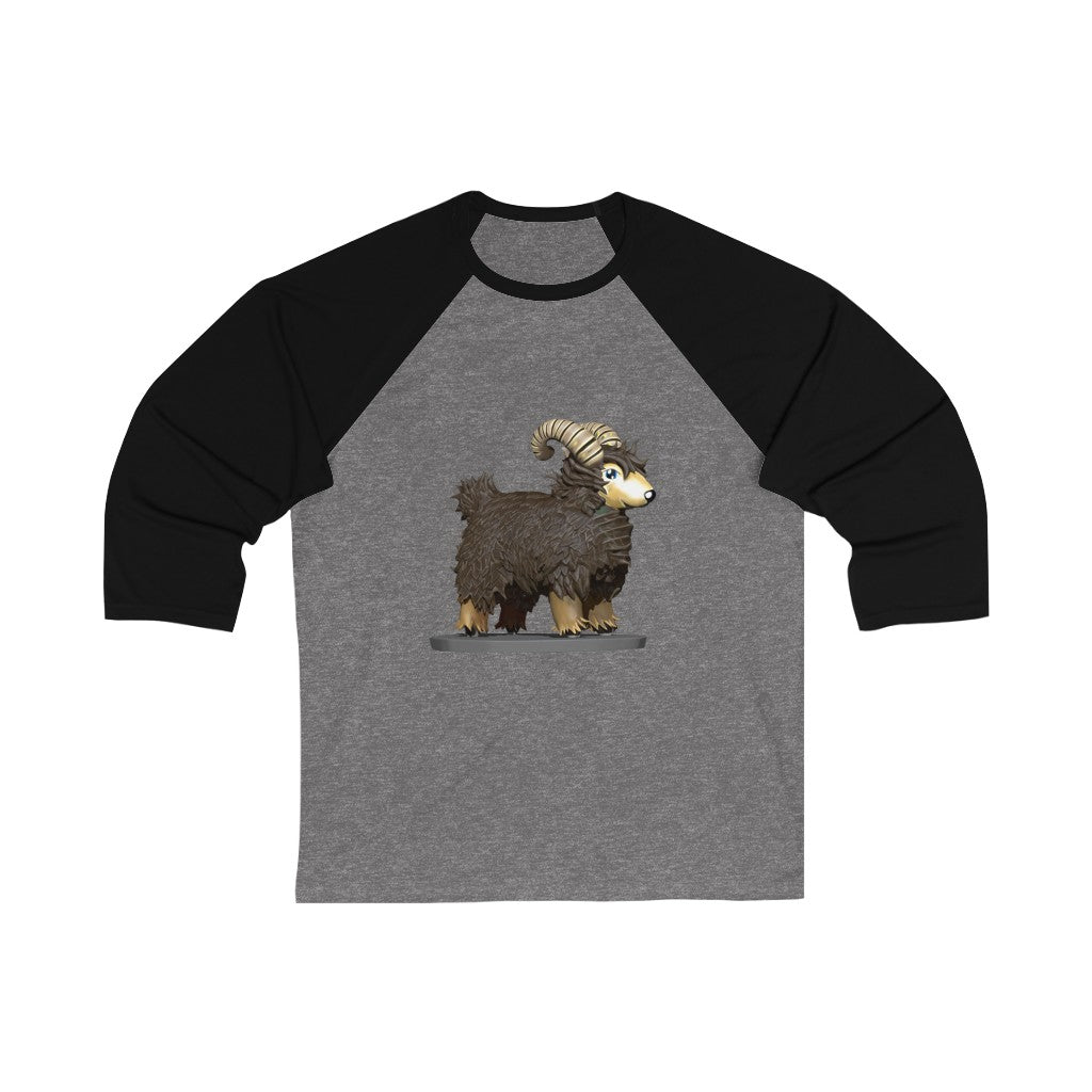 Brown Sheep Unisex 3/4 Sleeve Baseball Tee showcasing its stylish design and comfortable fit.