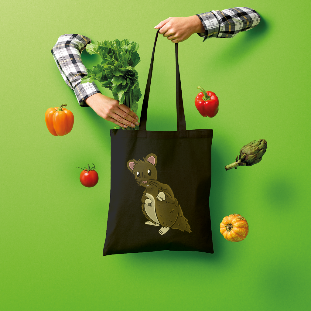 BrownHamster Shopper Tote Bag made of 100% cotton, featuring a spacious design and shoulder straps for easy carrying.