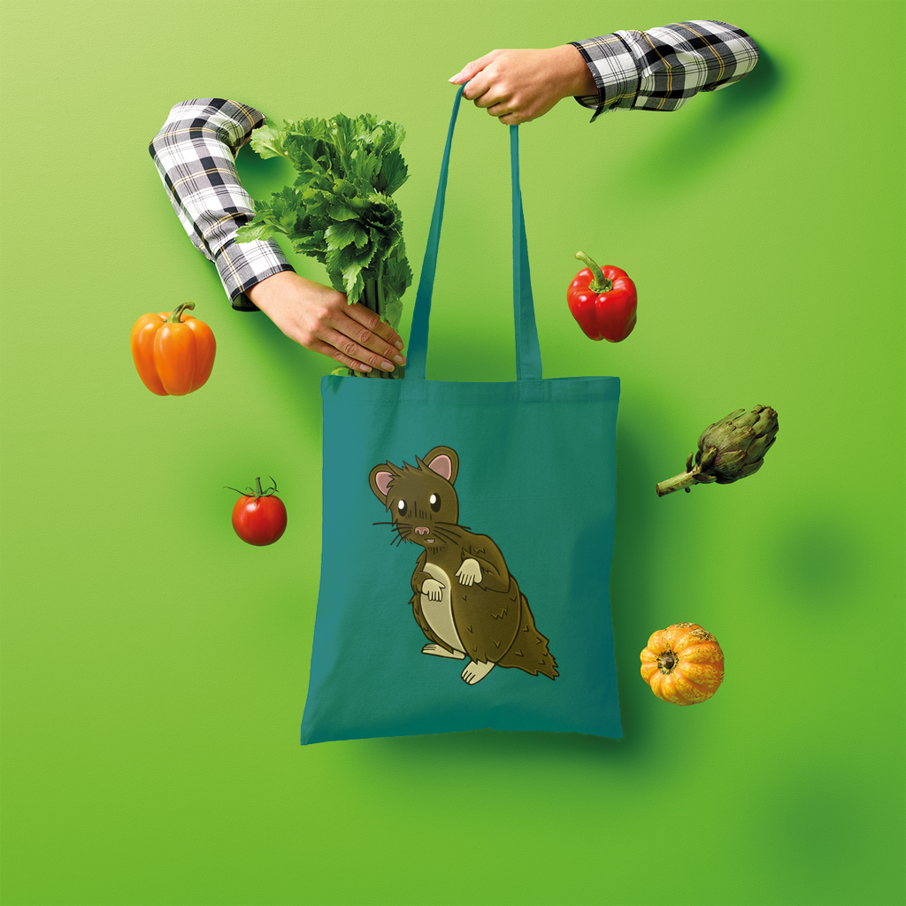 BrownHamster Shopper Tote Bag made of 100% cotton, featuring a spacious design and shoulder straps for easy carrying.