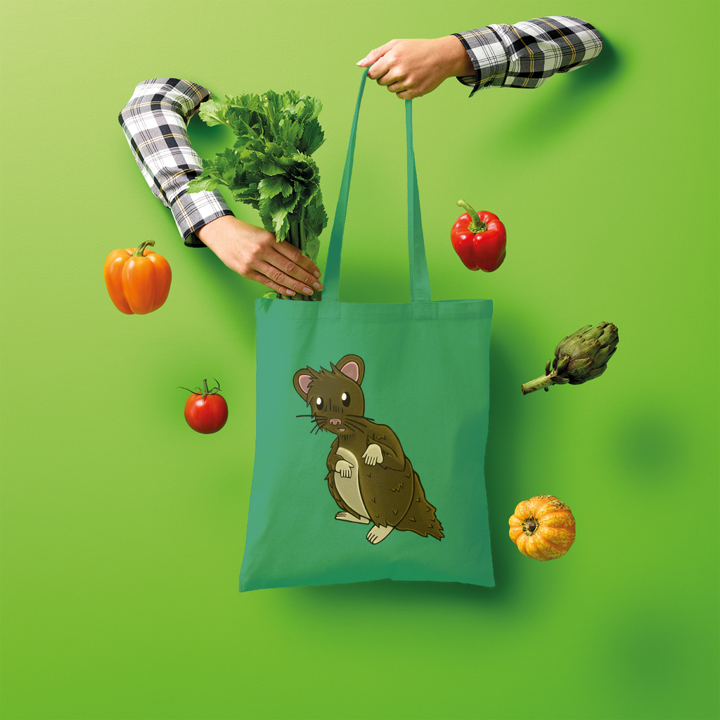 BrownHamster Shopper Tote Bag made of 100% cotton, featuring a spacious design and shoulder straps for easy carrying.