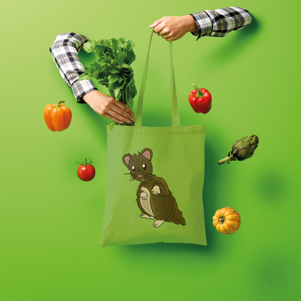 BrownHamster Shopper Tote Bag made of 100% cotton, featuring a spacious design and shoulder straps for easy carrying.