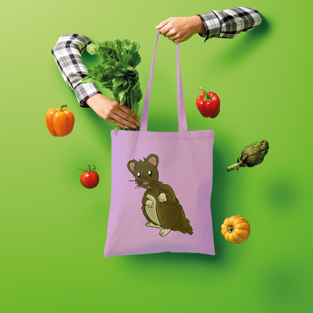 BrownHamster Shopper Tote Bag made of 100% cotton, featuring a spacious design and shoulder straps for easy carrying.