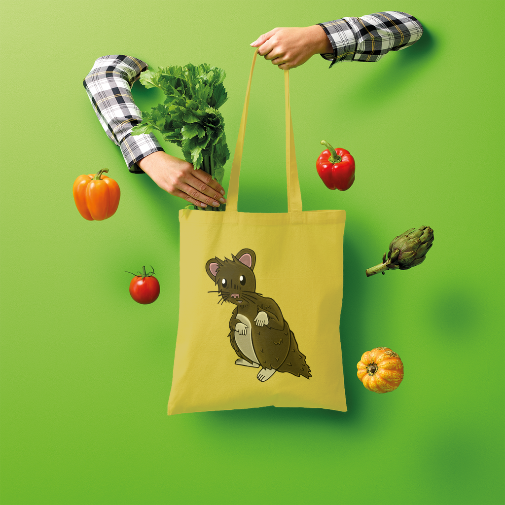 BrownHamster Shopper Tote Bag made of 100% cotton, featuring a spacious design and shoulder straps for easy carrying.