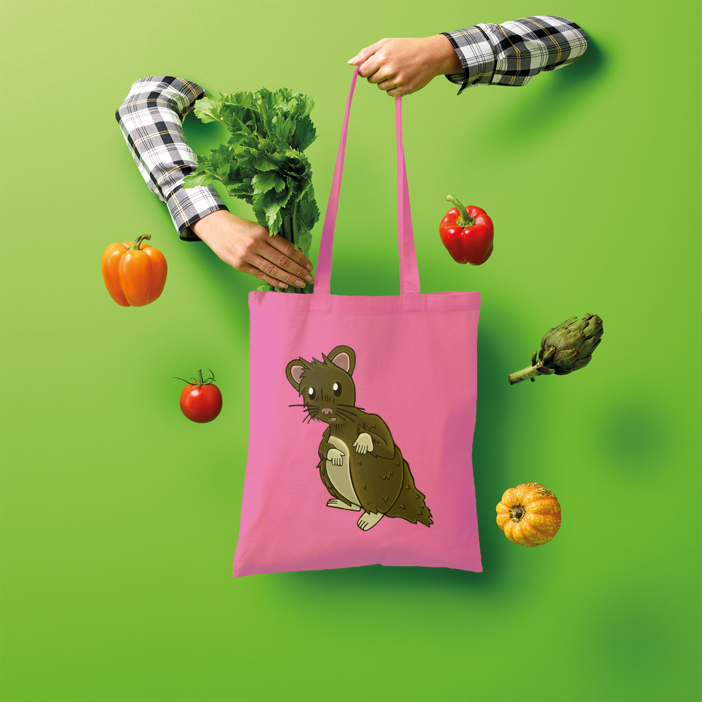 BrownHamster Shopper Tote Bag made of 100% cotton, featuring a spacious design and shoulder straps for easy carrying.