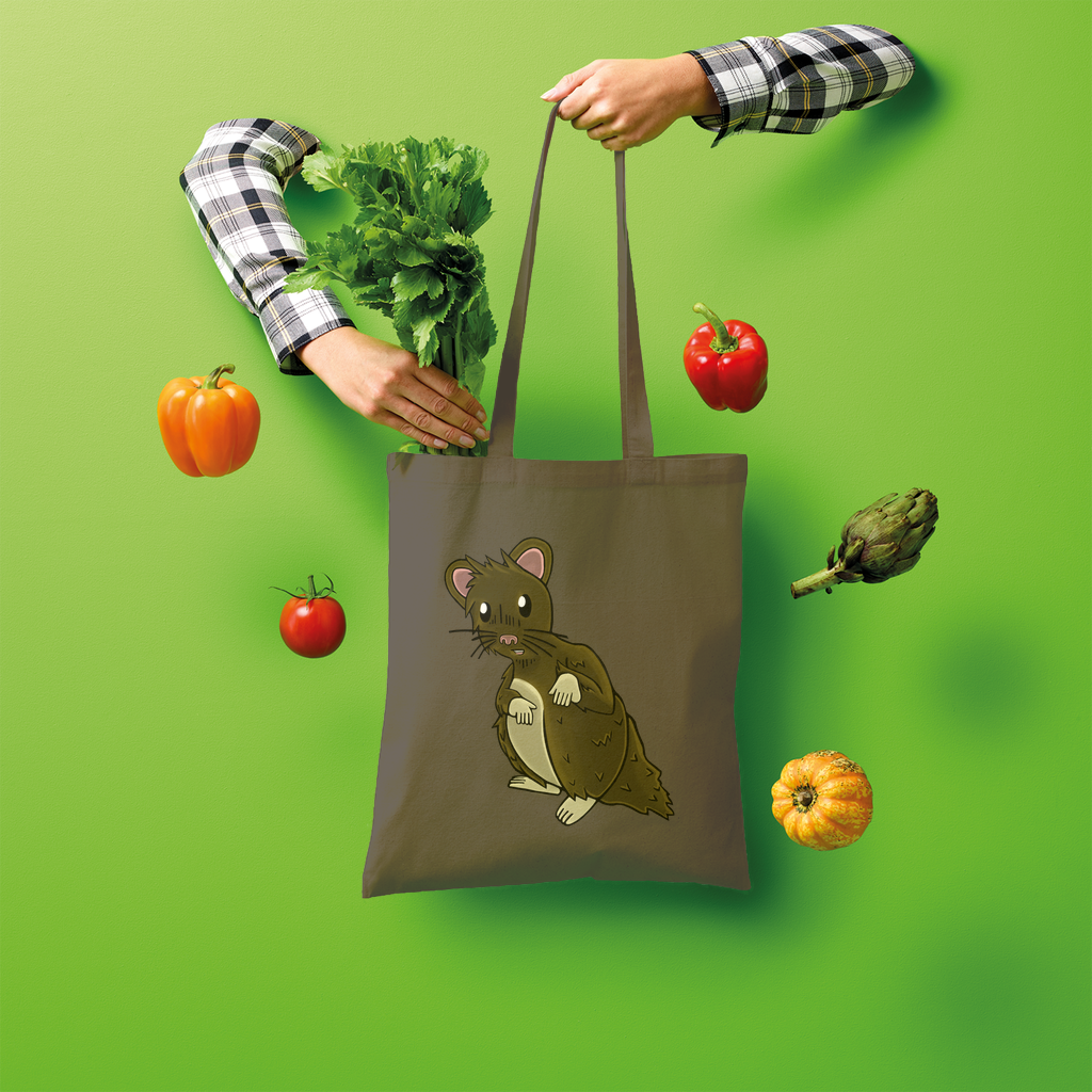 BrownHamster Shopper Tote Bag made of 100% cotton, featuring a spacious design and shoulder straps for easy carrying.