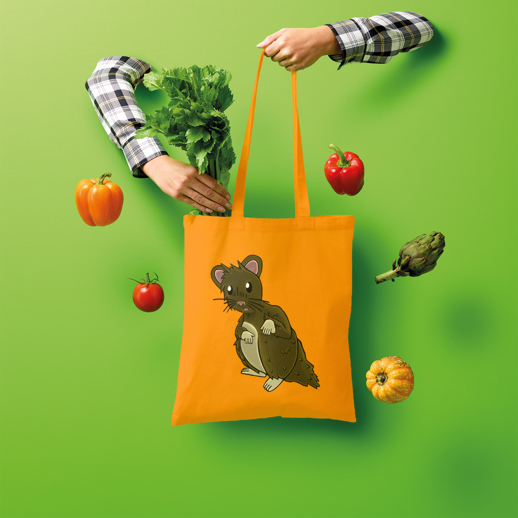 BrownHamster Shopper Tote Bag made of 100% cotton, featuring a spacious design and shoulder straps for easy carrying.