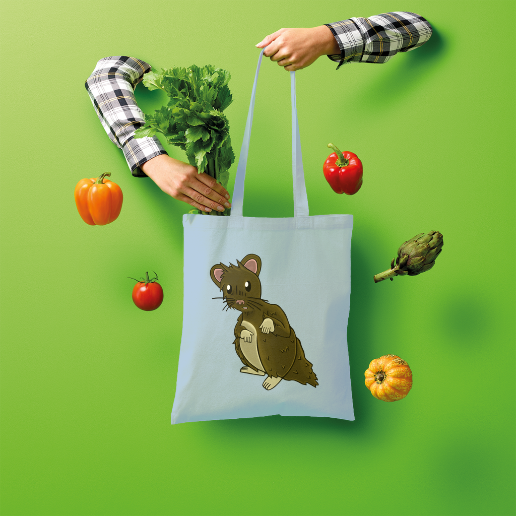 BrownHamster Shopper Tote Bag made of 100% cotton, featuring a spacious design and shoulder straps for easy carrying.