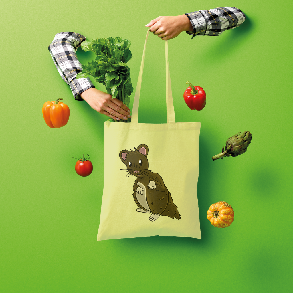 BrownHamster Shopper Tote Bag made of 100% cotton, featuring a spacious design and shoulder straps for easy carrying.