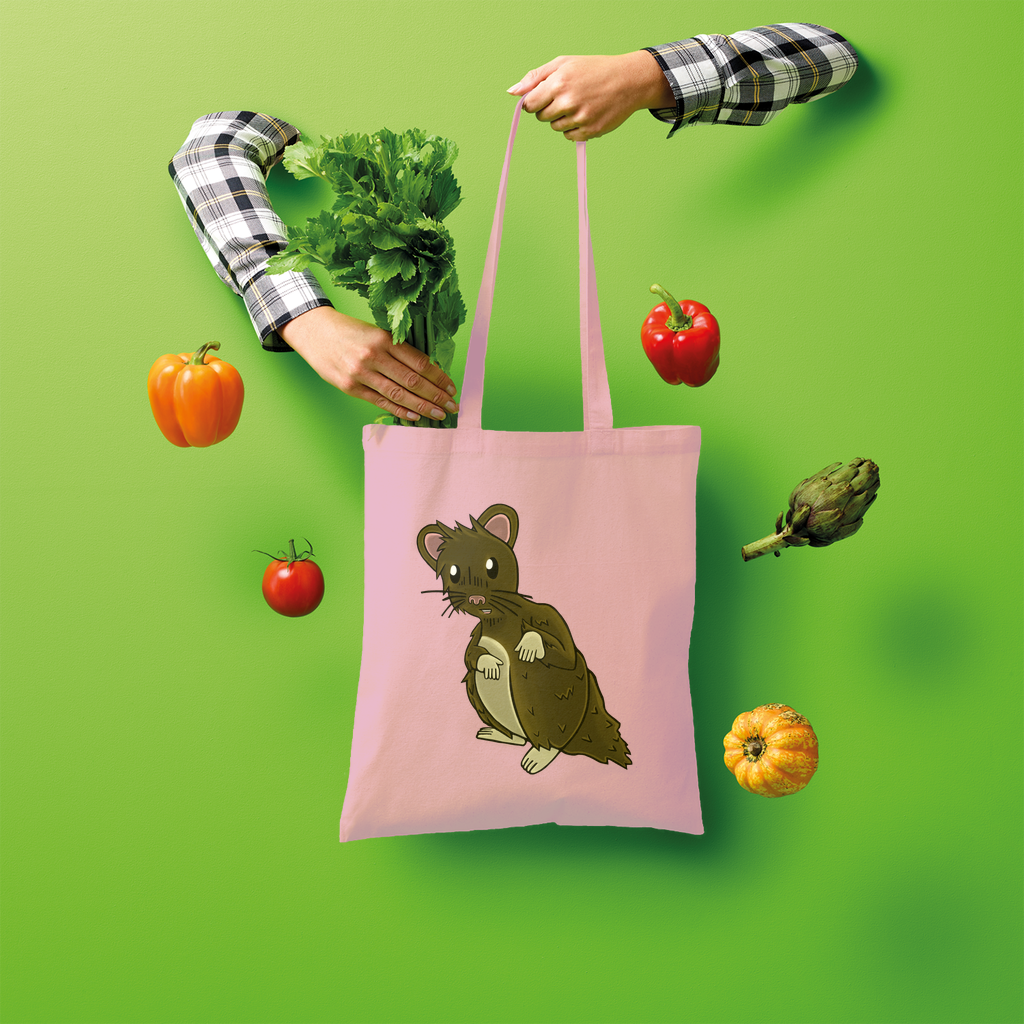 BrownHamster Shopper Tote Bag made of 100% cotton, featuring a spacious design and shoulder straps for easy carrying.