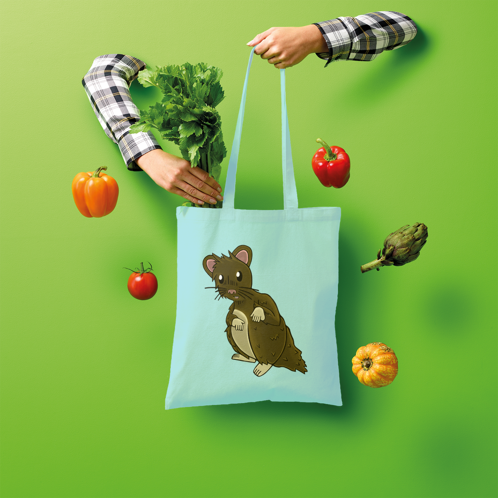 BrownHamster Shopper Tote Bag made of 100% cotton, featuring a spacious design and shoulder straps for easy carrying.
