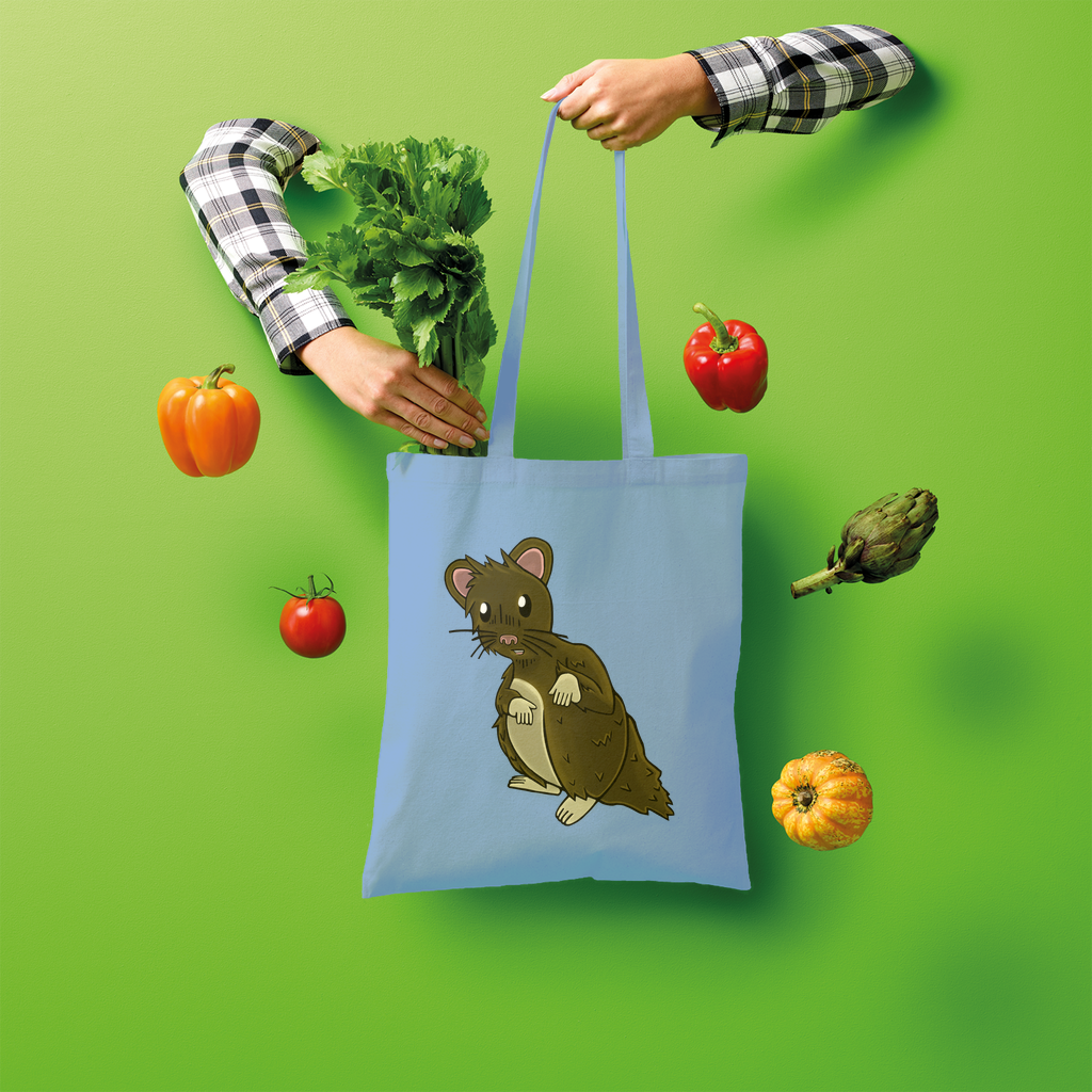 BrownHamster Shopper Tote Bag made of 100% cotton, featuring a spacious design and shoulder straps for easy carrying.