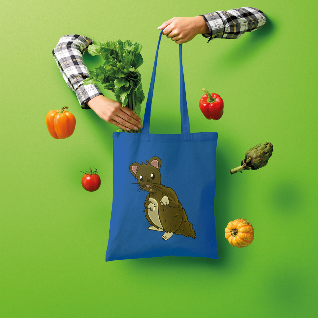 BrownHamster Shopper Tote Bag made of 100% cotton, featuring a spacious design and shoulder straps for easy carrying.