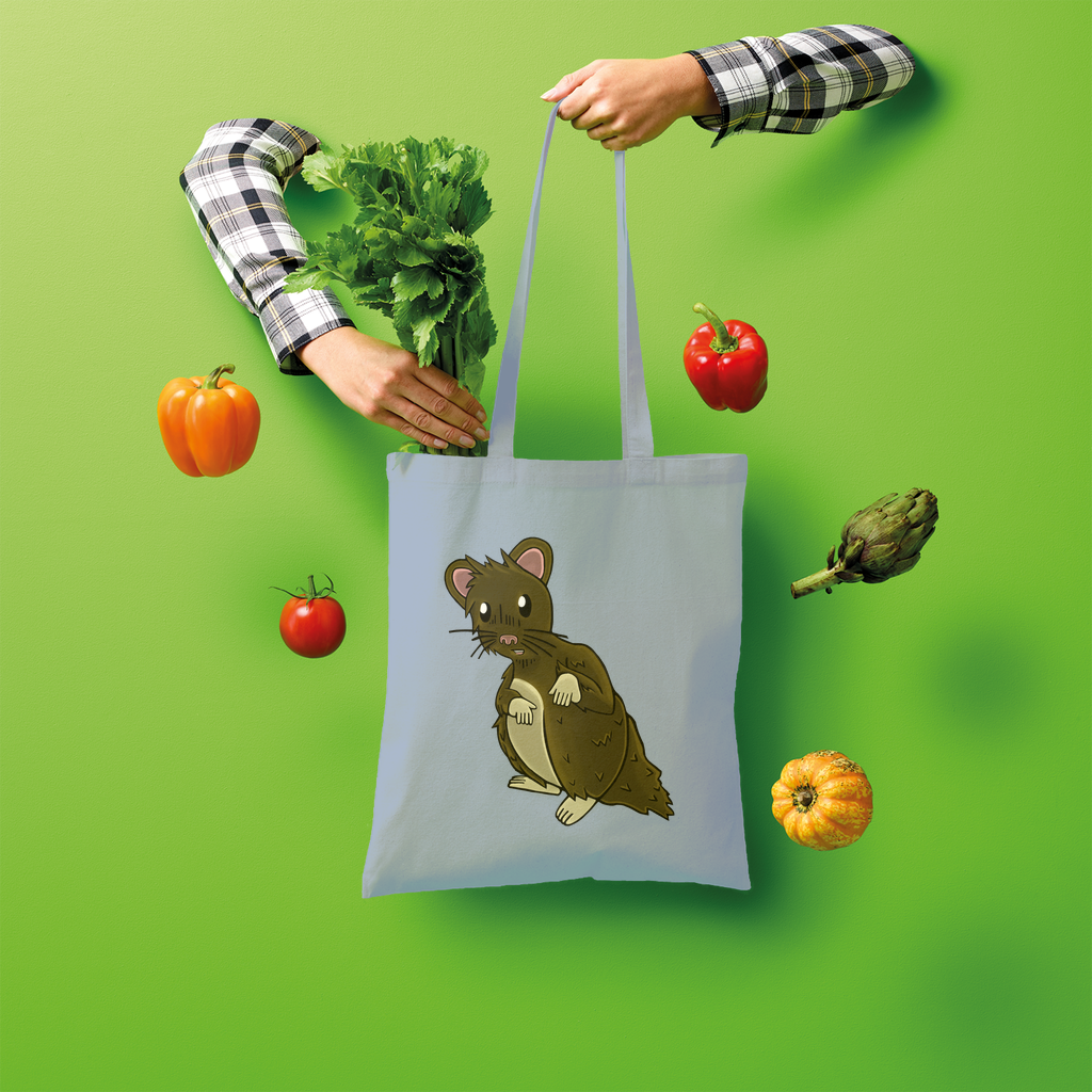 BrownHamster Shopper Tote Bag made of 100% cotton, featuring a spacious design and shoulder straps for easy carrying.