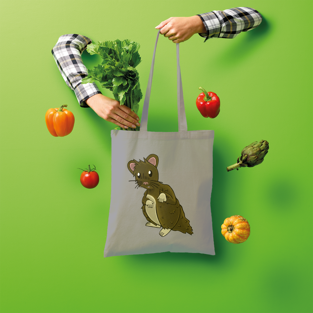 BrownHamster Shopper Tote Bag made of 100% cotton, featuring a spacious design and shoulder straps for easy carrying.