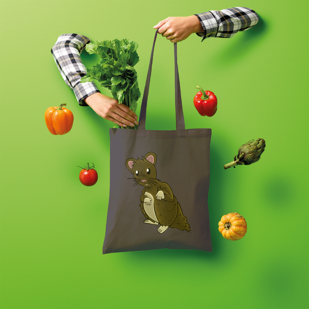 BrownHamster Shopper Tote Bag made of 100% cotton, featuring a spacious design and shoulder straps for easy carrying.