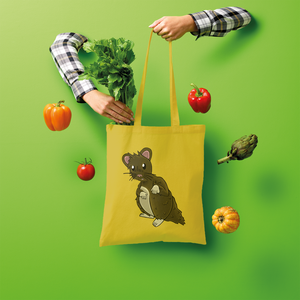 BrownHamster Shopper Tote Bag made of 100% cotton, featuring a spacious design and shoulder straps for easy carrying.