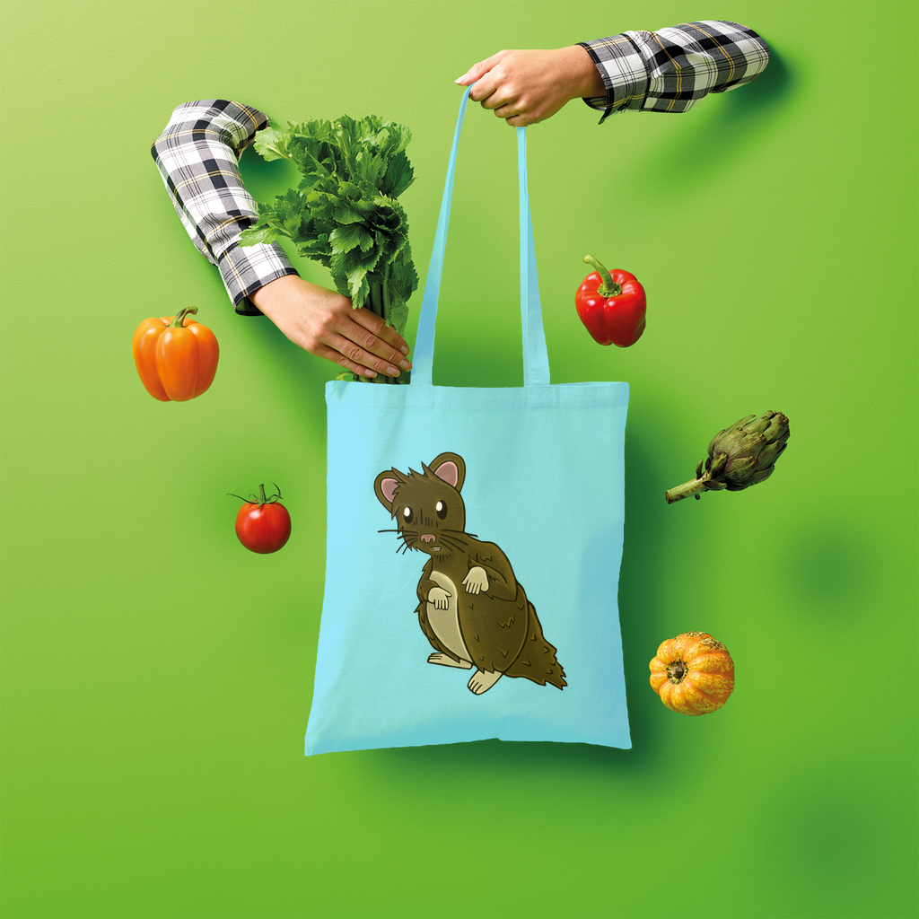 BrownHamster Shopper Tote Bag made of 100% cotton, featuring a spacious design and shoulder straps for easy carrying.