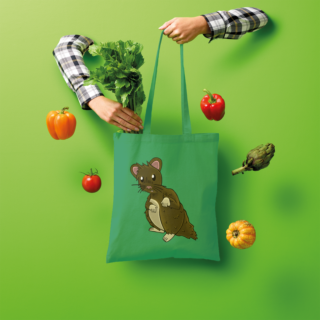BrownHamster Shopper Tote Bag made of 100% cotton, featuring a spacious design and shoulder straps for easy carrying.