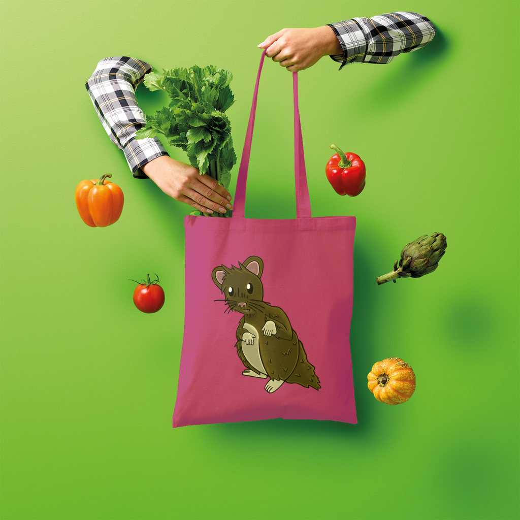 BrownHamster Shopper Tote Bag made of 100% cotton, featuring a spacious design and shoulder straps for easy carrying.