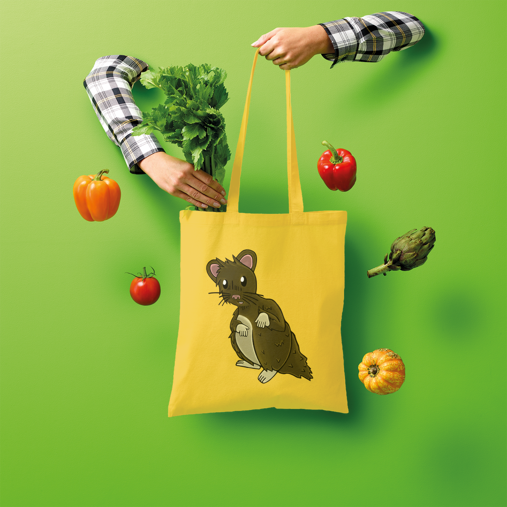 BrownHamster Shopper Tote Bag made of 100% cotton, featuring a spacious design and shoulder straps for easy carrying.
