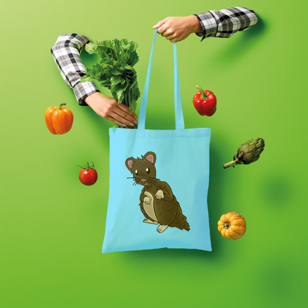 BrownHamster Shopper Tote Bag made of 100% cotton, featuring a spacious design and shoulder straps for easy carrying.
