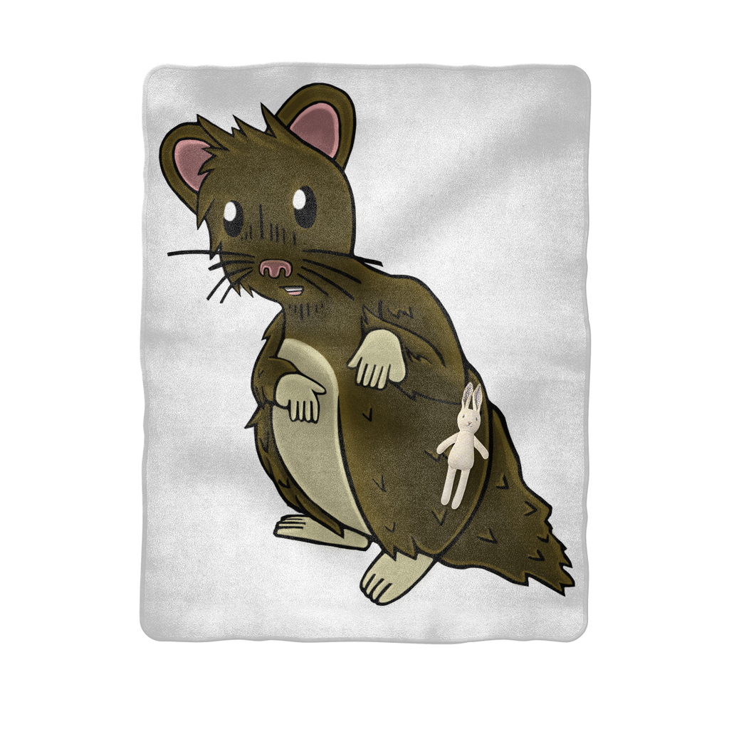 BrownHamster Sublimation Baby Blanket made of soft 100% polyester polar fleece, featuring a vibrant design on one side and a white back.