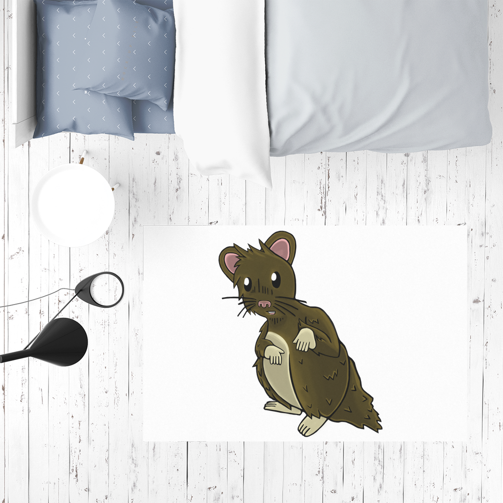 BrownHamster Sublimation Mat featuring a soft white polyester top and non-skid rubber backing, ideal for play, picnics, and pet feeding.