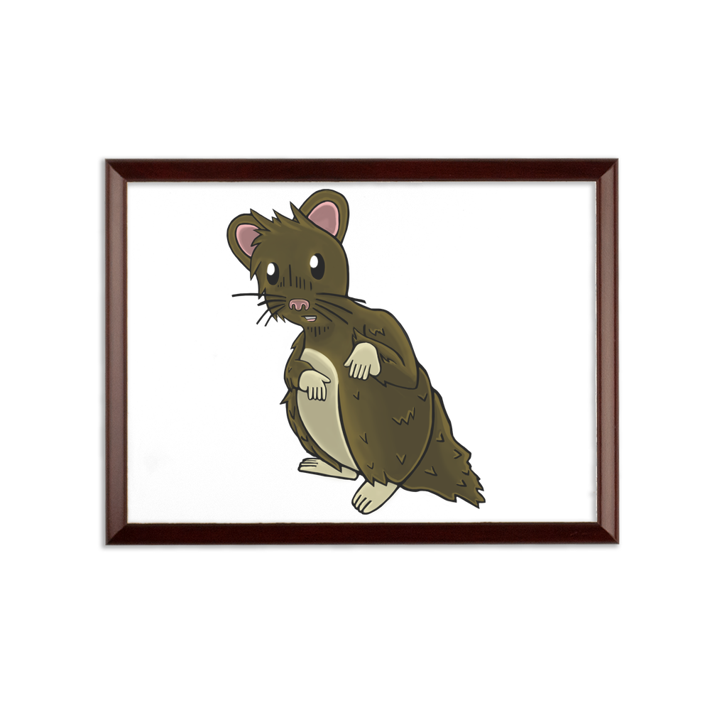 BrownHamster Sublimation Wall Plaque with ogee edge, white printable surface, and brown wooden frame.
